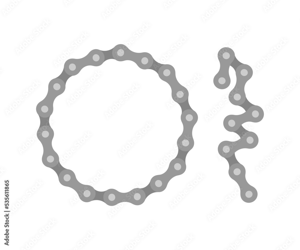 Obraz premium Bicycle chains in various shapes, vector illustration. 