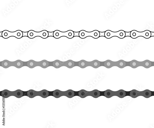 Bicycle chain set. Continuous pattern of bike chains.