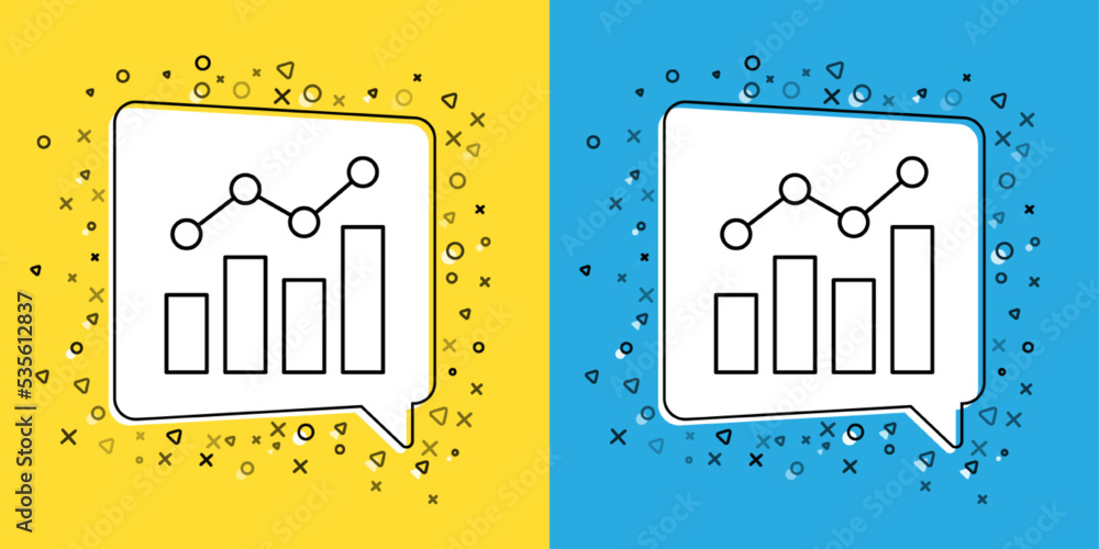 Set line Financial growth increase icon isolated on yellow and blue background. Increasing revenue. Vector Set line Financial growth increase icon isolated on yellow and blue background. Increasing revenue. Vector