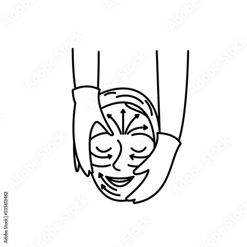 Beauty service procedures vector icon black outline EPS 10. Skin care, face massage, cosmetology logo. Beauty industry, salon concept. Flat isolated illustrations for web, infographics, app, dev