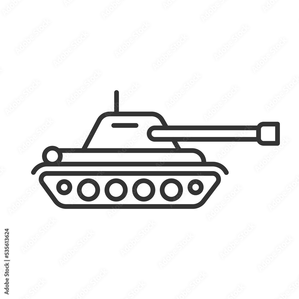 Vector tank icon. Side view tank. Flat style vector illustration isolated on white background Vector tank icon. Side view tank. Flat style vector illustration isolated on white background