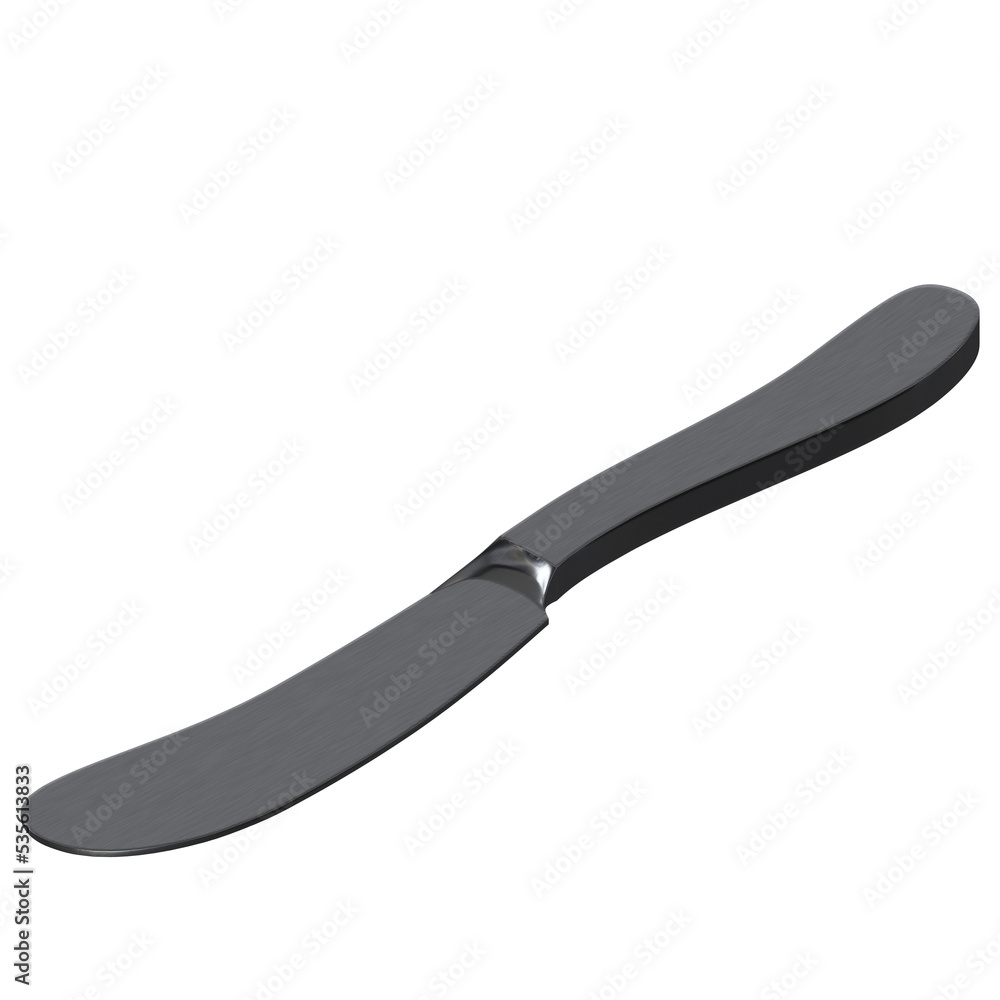 3d rendering illustration of a butter knife 3d rendering illustration of a butter knife