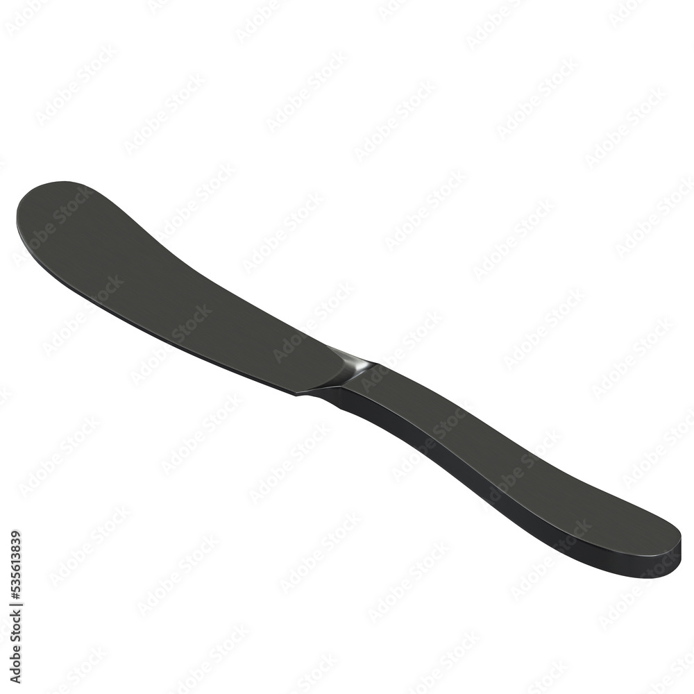 3d rendering illustration of a butter knife 3d rendering illustration of a butter knife