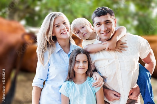 Happy young family have fun outdoor