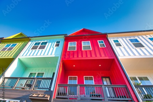 Colorful modern townhouses