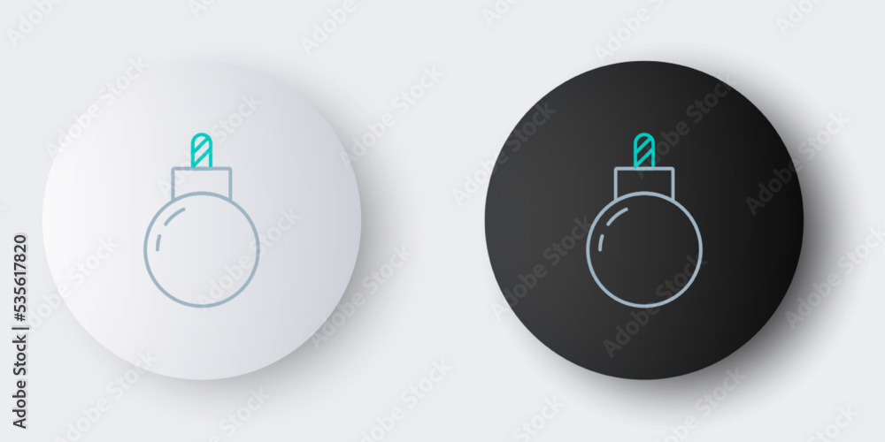 Line Bomb ready to explode icon isolated on grey background. Colorful outline concept. Vector