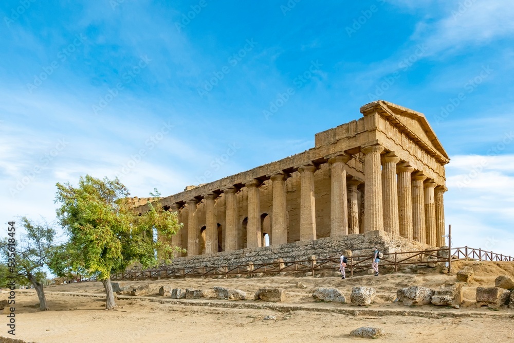 The famous Temple of Concordia in the Valley of Temples near Agrigento, Sicily