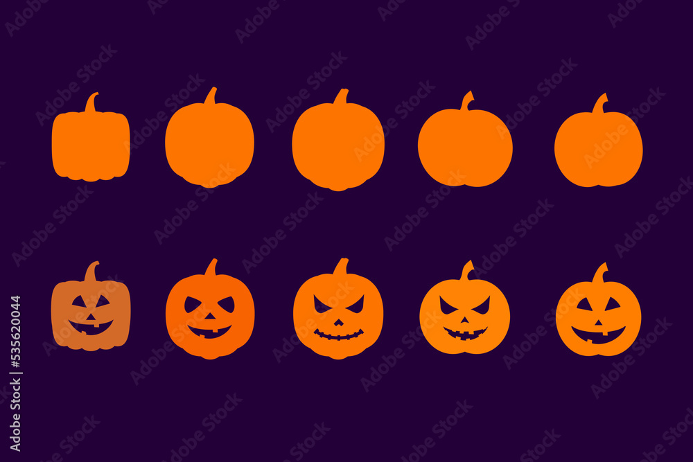Fototapeta premium set of abstract halloween vector pumpkins