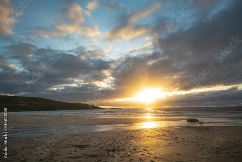 St Ives beach during sunset 