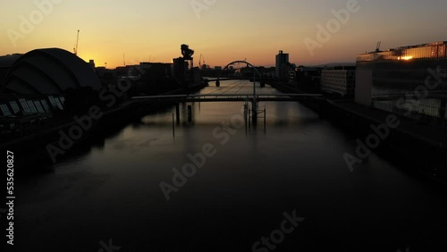 Riverclyde Sunrise Drone Pullback photo