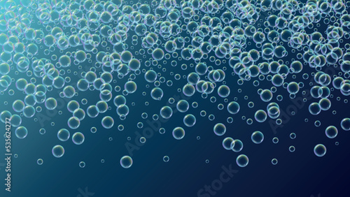 Fizz background with shampoo foam and soap bubbles.
