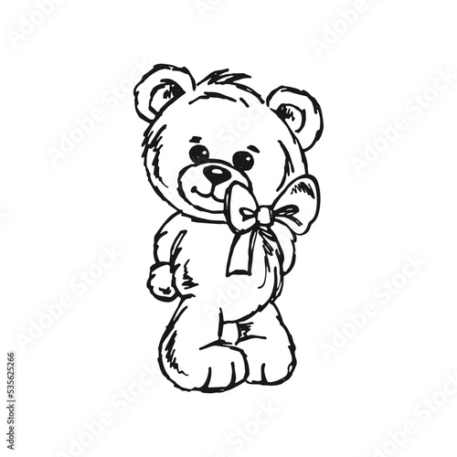 Teddy bear cute bear vector drawing