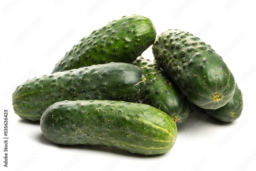 Small field cucumbers. Isolate on white background Small field cucumbers. Isolate on white background
