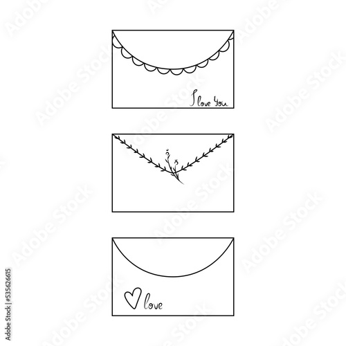 Envelopes. Black and white envelopes icon.