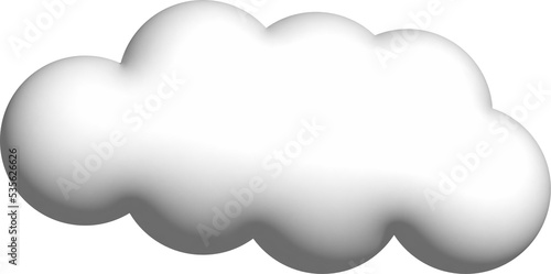 Cloud 3d icon on the white background.