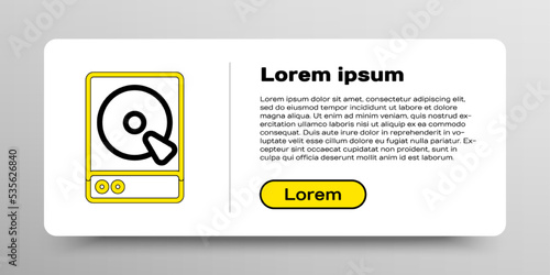 Line Hard disk drive HDD icon isolated on white background. Colorful outline concept. Vector