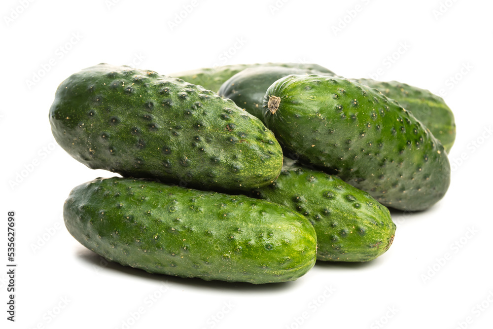 Small field cucumbers. Isolate on white background Small field cucumbers. Isolate on white background