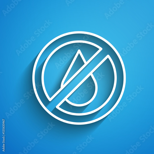 White line No water icon isolated on blue background. Ramadan festival related. Long shadow. Vector Free Download White line No water icon isolated on blue background. Ramadan festival related. Long shadow. Vector - GFXLoad