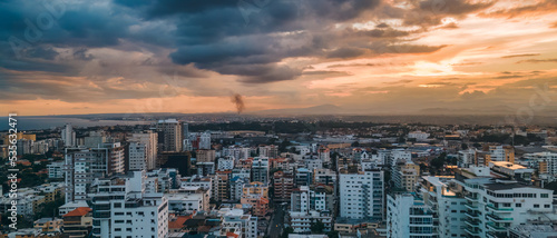 sunset over the city