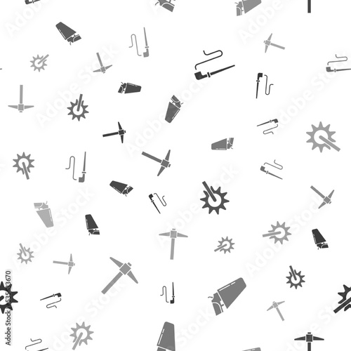 Set Smoking pipe, Revolver gun holster, Spur and Pickaxe on seamless pattern. Vector