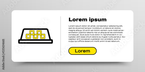 Line Taxi car roof icon isolated on white background. Colorful outline concept. Vector