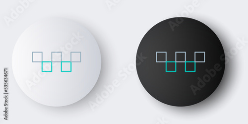 Line Taxi car roof icon isolated on grey background. Colorful outline concept. Vector