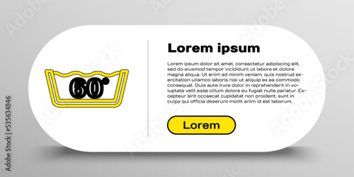 Line Washing under 60 degrees celsius icon isolated on white background. Temperature wash. Colorful outline concept. Vector