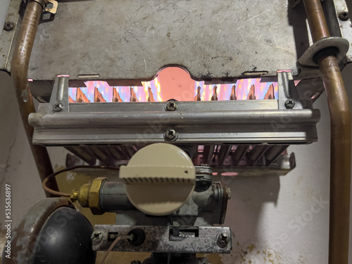 Gas water heater turned on