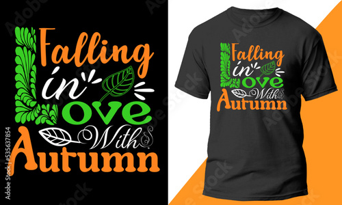 Autumn t-shirt design	 photo