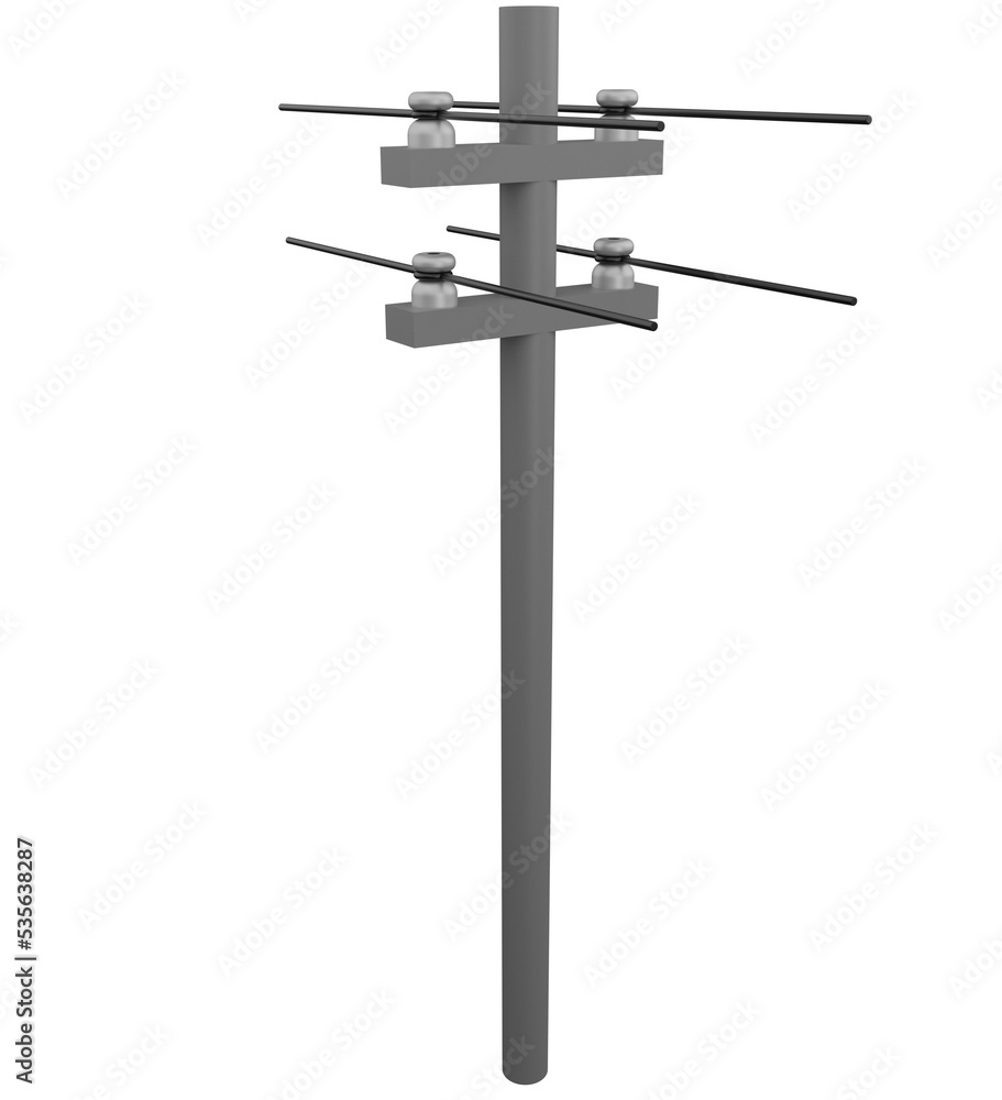 3d rendering power pole. electricity icon.
