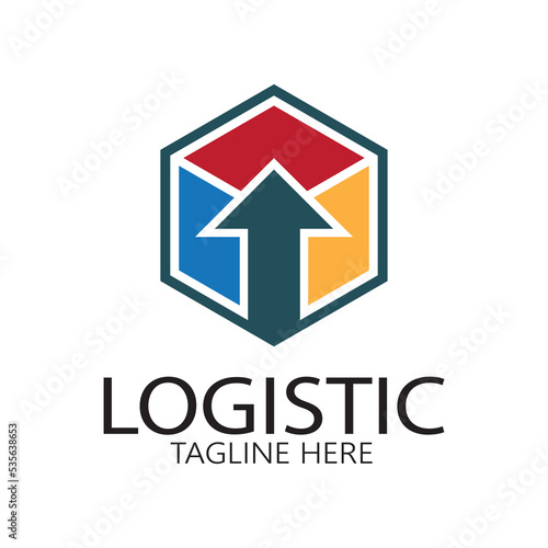 logistics logo icon illustration vector design  distribution symbol  delivery of goods  economy  finance