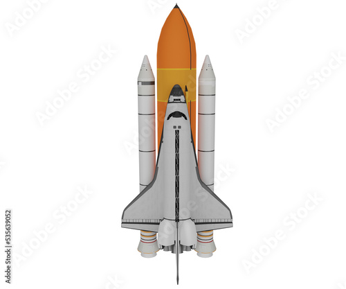 realistic rocket space shuttle 3d rendering