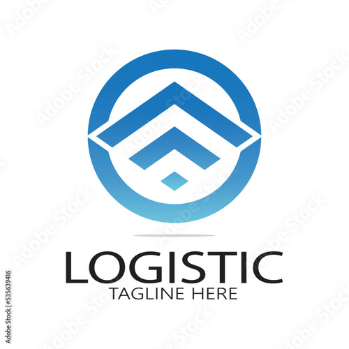 logistics logo icon illustration vector design  distribution symbol  delivery of goods  economy  finance
