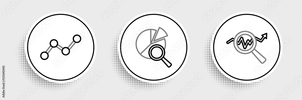 Set line Search data analysis, Graph chart infographic and icon. Vector Set line Search data analysis, Graph chart infographic and icon. Vector