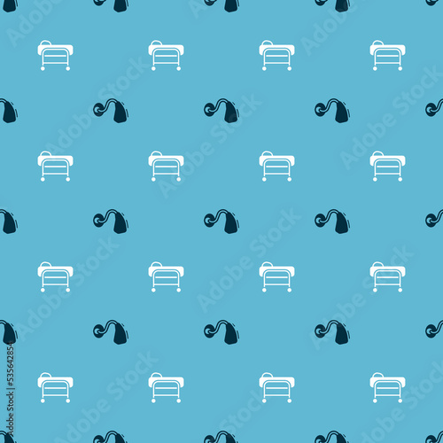 Set Hearing aid and Stretcher on seamless pattern. Vector