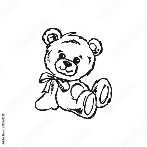 Teddy bear - kind animal vector drawing