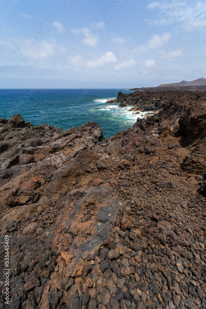 Rocks of Los Hervideros. Lanzarote. Canary Islands. Spain. Rocks of Los Hervideros. Lanzarote. Canary Islands. Spain.