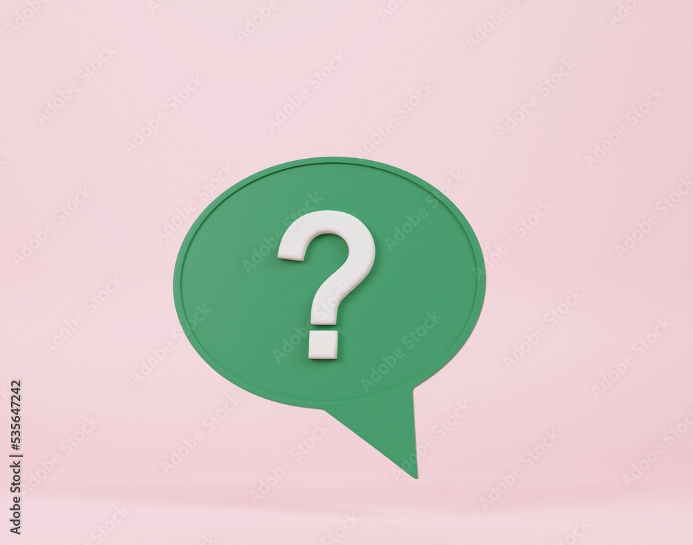 speech bubbles with minimal style icon question marks. 3d rendering speech bubbles with minimal style icon question marks. 3d rendering