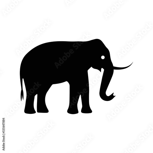 Wildlife pets animals elephant icon   Black Vector illustration  