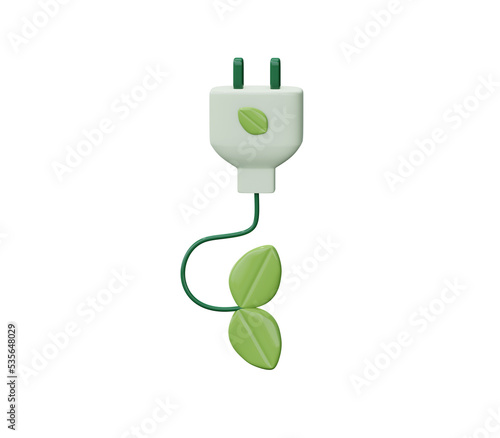 3D rendering of an electric plug 