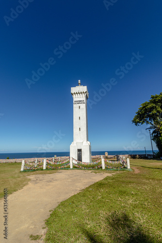 lighthouse in the city of Porto Seguro, State of Bahia, Brazil