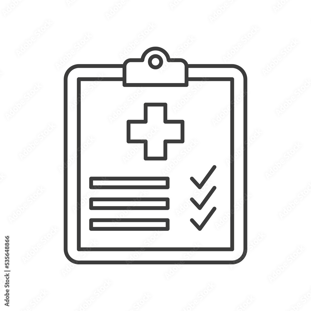 Medical Checkup concept line icon. Simple element illustration. Medical Checkup concept outline symbol design from medical set. Can be used for web and mobile on white background Medical Checkup concept line icon. Simple element illustration. Medical Checkup concept outline symbol design from medical set. Can be used for web and mobile on white background