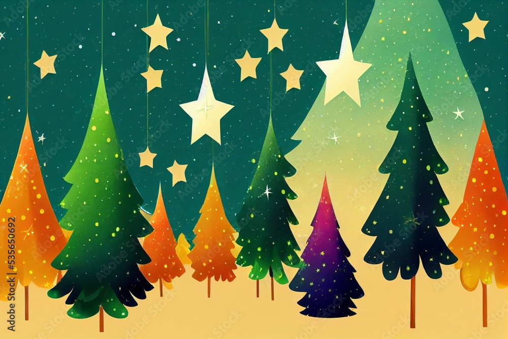 abstract colorful and cute designed illustration of christmas trees for background of christmas card or banner abstract colorful and cute designed illustration of christmas trees for background of christmas card or banner