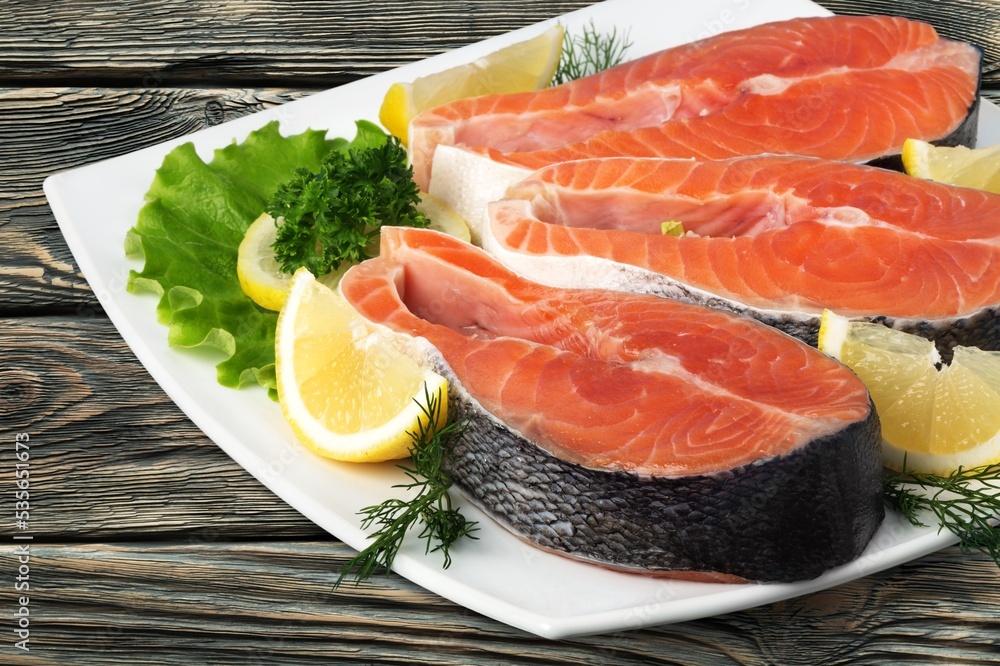 Fresh tasty fish fillet dish on the plate Fresh tasty fish fillet dish on the plate
