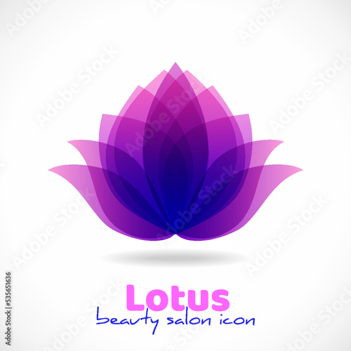 Lotus logotype. Water lily icon, isolated flower symbol. Vector design template for beauty salon, spa or cosmetics brand style