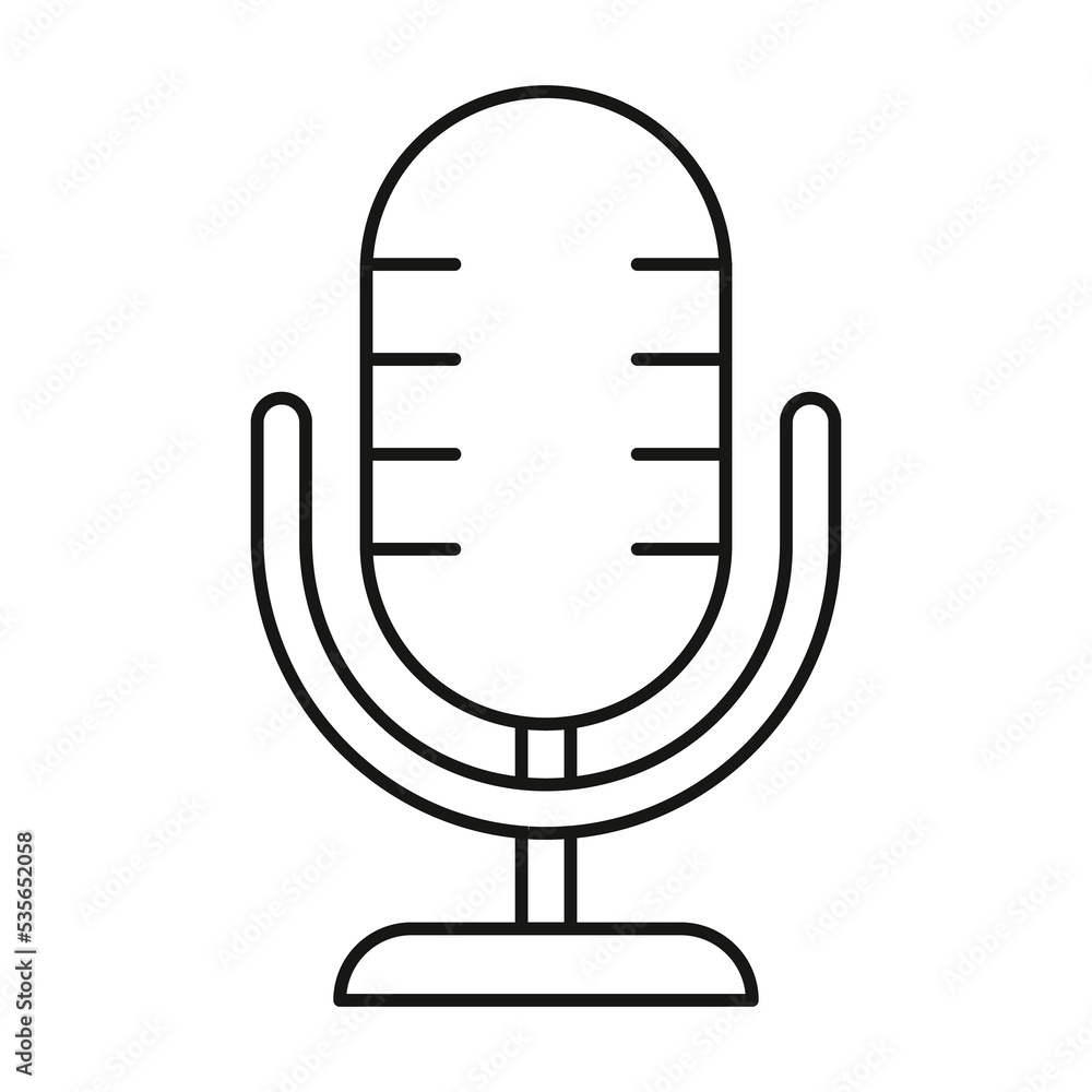 Microphone, singing concept line icon. Simple element illustration. Microphone, singing concept outline symbol design from music set. Can be used for web and mobile on white background Microphone, singing concept line icon. Simple element illustration. Microphone, singing concept outline symbol design from music set. Can be used for web and mobile on white background
