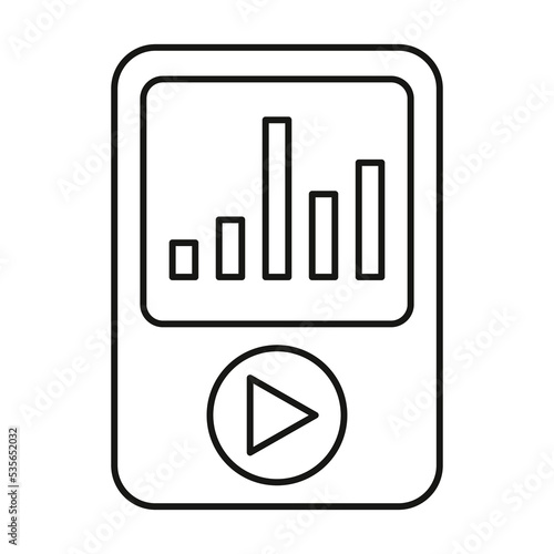 Mp3 player concept line icon. Simple element illustration. Mp3 player concept outline symbol design from music set. Can be used for web and mobile on white background photo