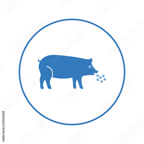 Infection ill pig pandemic flu icon | Circle version icon |
