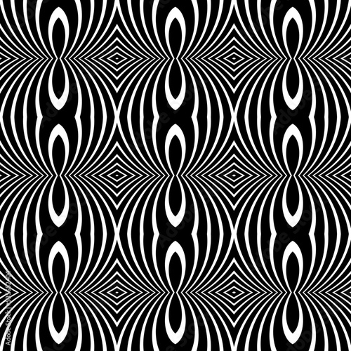 Abstract Seamless Geometric Black and White Pattern.