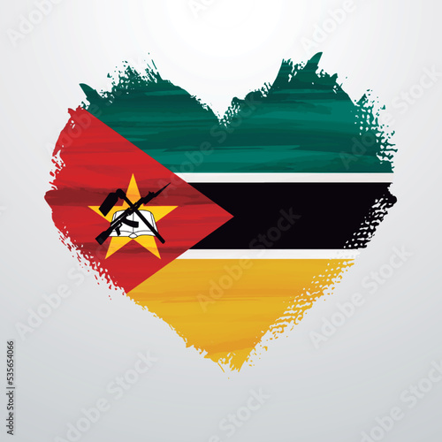 Heart shaped flag of Mozambique